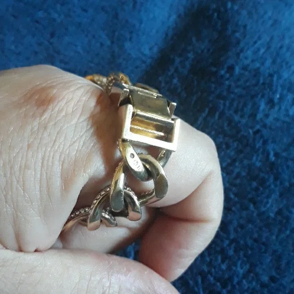 Nadri Bracelet Pave Crystals Authentic 7.5 long. Trendy Links HTF! - Picture 16 of 16